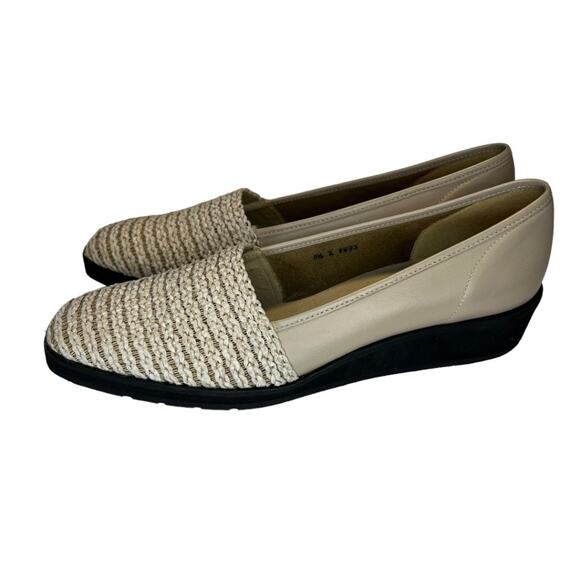 Jack Rogers Shoes - Jack Rogers Women's Slip On Wedge Pump Shoes Woven Fabric Toe Slip On Size 8.5N